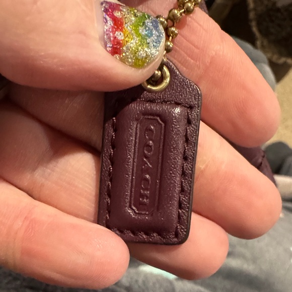 Coach Burgundy Leather Wristlet with Gold Accents - Picture 4 of 9